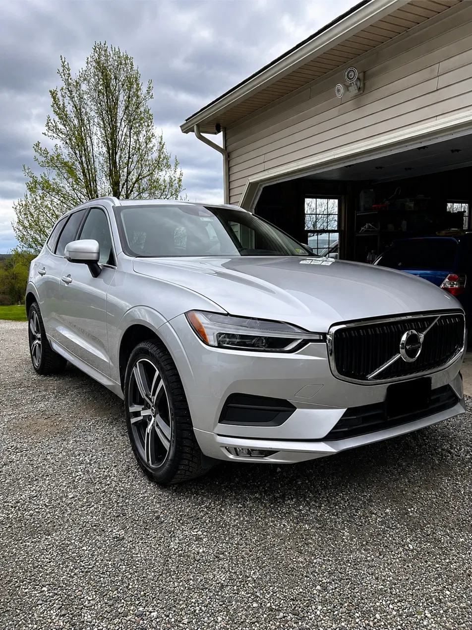 Detailed silver Volvo XC60 exterior