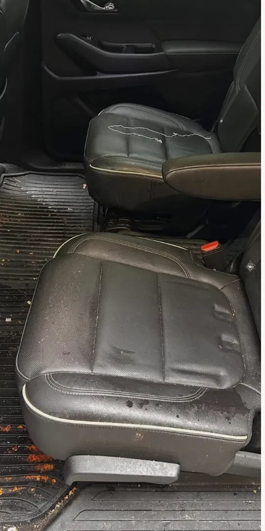 Leather seats before and after detailing before